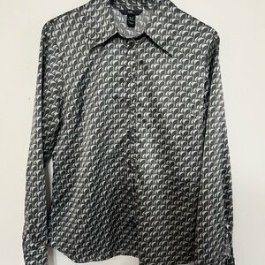 H&M Black and White Geometric Men's Shirt